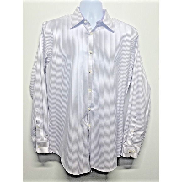 Jhane Barnes Other - JHane Barnes‎ Men's Dress Shirt Purple Pin Stripe Fitted Non-Iron size 16